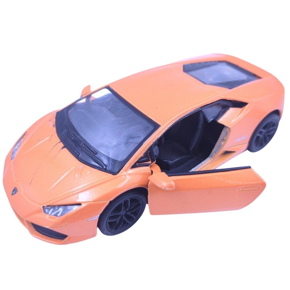 Kinsmart Lamborghini Huracan LP 610-4 Orange Diecast Toy Car 1:38 Scale Pull